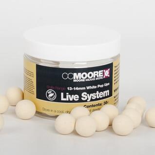 Boilies CCMoore Live System White Pop Ups (35) 1pot