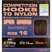 Ganchos montados Preston Competition 355 Hooks To Nylon Size 16